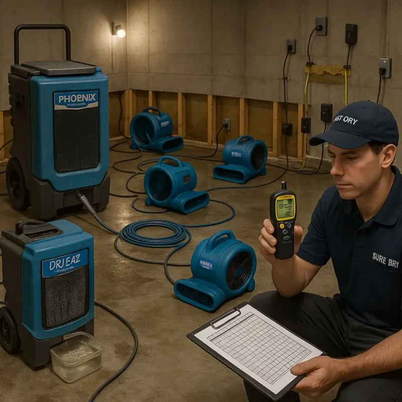 Structural Drying and Dehumidification process in Bellaire, MI